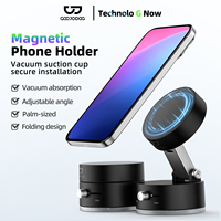 GOOJODOQ Phone Holder Adsorbable Mini Portable Foldable Vacuum Absorption Two-way Installation Stand