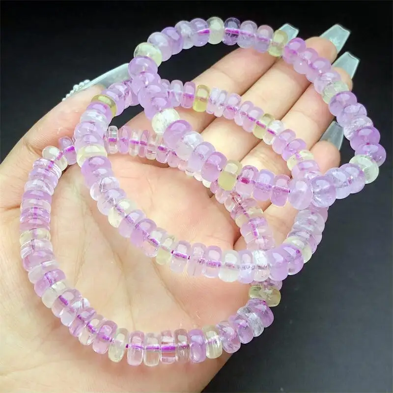 9MM Natural Kunzite Bracelet Fashion Crystal Gemstone Woman Amulet Jewelry Healing Healing Gift 1PCS