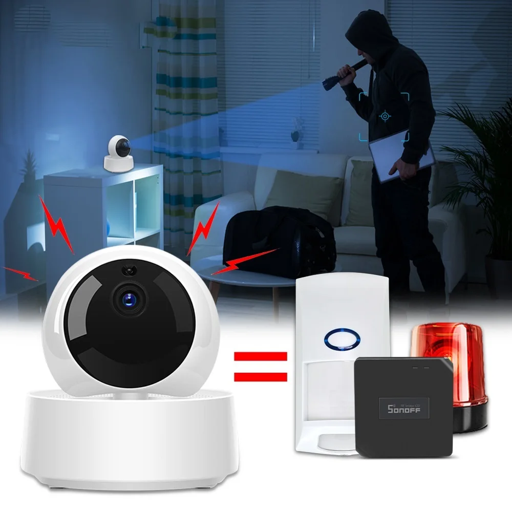 New GK-200MP2-B Mini Wireless Wifi Camera IP Ewelink APP 360 IR 1080P HD Baby Monitor Surveillance Security Alarm Smart Home