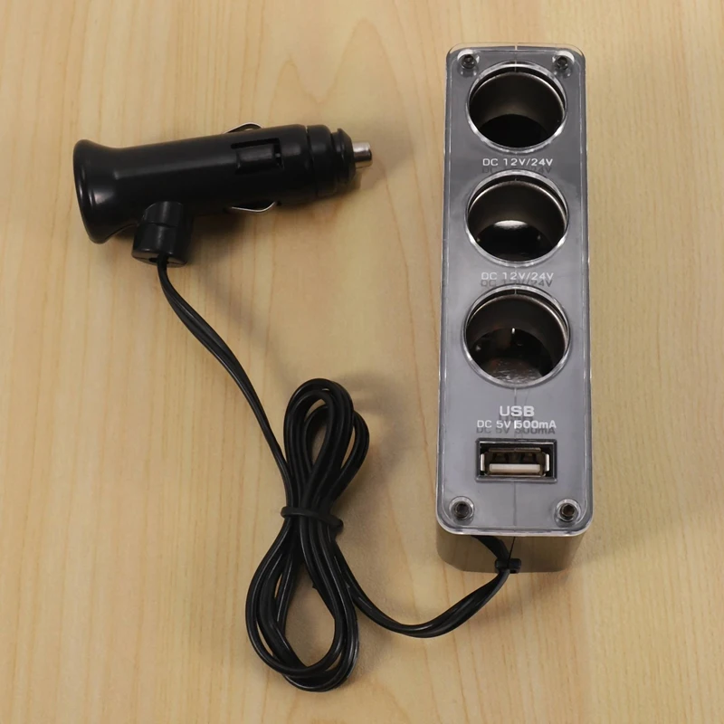 2X 3-Weg Multifunktions Buchse Auto Zigarette Leichter Separator USB Stecker Ladegerät DC 12V/24V Triple adapter Mit USB Port