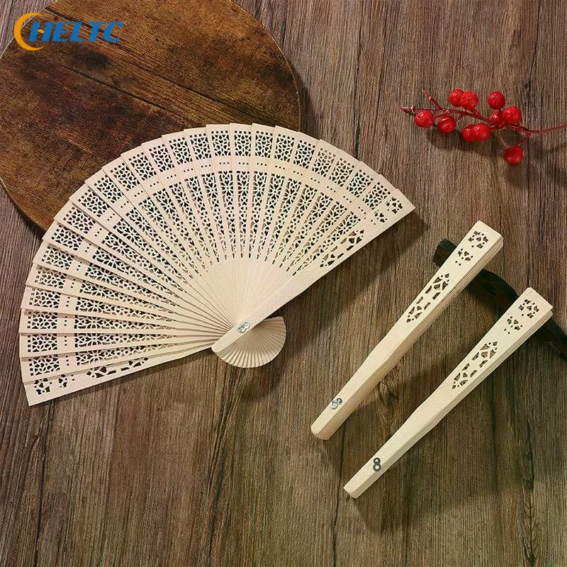 Fragrant Wood Fan Folding Fan Handheld Fan Wedding Party Home Decoration Ornaments Gift Wedding Party Accessories