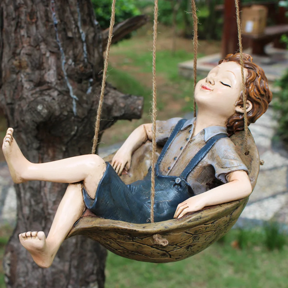 

Fairy Hanging Pendant Ornaments Garden Swing Outdoor Decor Statue Resin Miniature