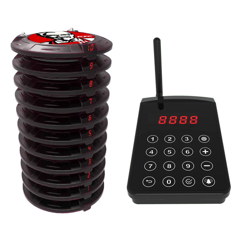 Handheld Electronic Remote Control Restaurant Pager Systems Wireless Buzzer Pagers for Hospital Restaurant