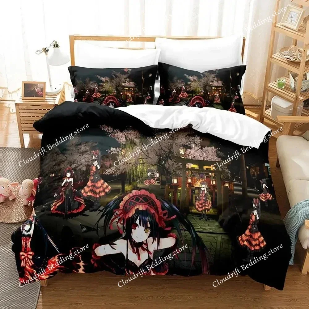 Date A Live Tokisaki Kurumi Bedding Set Duvet Cover Bed Set Quilt Cover Pillowcase Comforter king Queen Size Boys Adult Bedding0