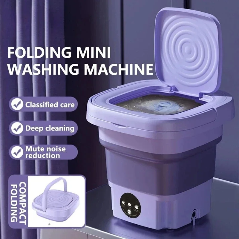 Portable Folding Mini Washing Machine Bucket for Clothes Socks Underwear Cleaning Washer Small Travel Washing Machine view 4