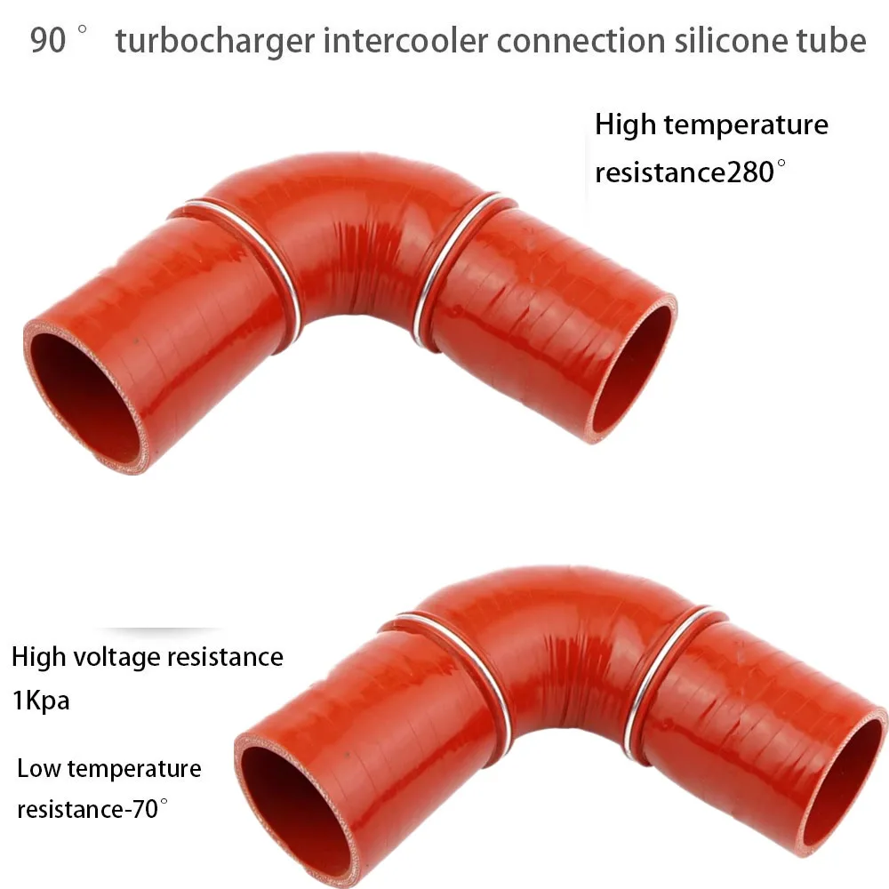 Tuyau de raccordement de turbocompresseur, diamètre non variable à 90 degrés, tube en silicone bleu haute température, refroidisseur intermédiaire