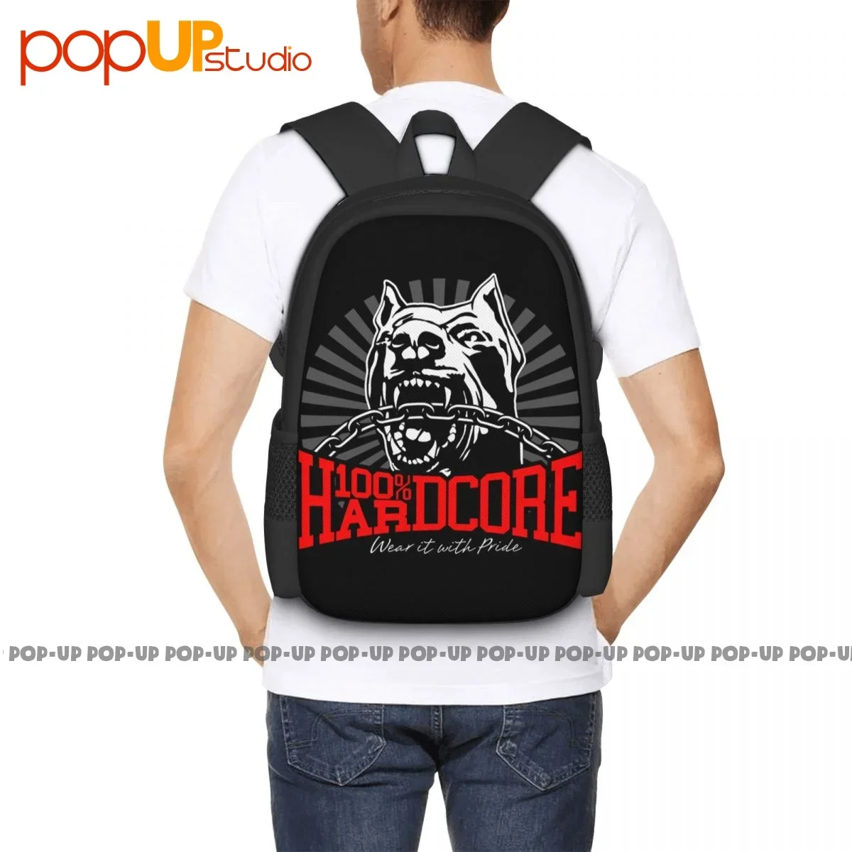 100 Hardcore Dog 305206060 Gabber Techno Partyoutfit Backpack Large Capacity Training Sports Bag