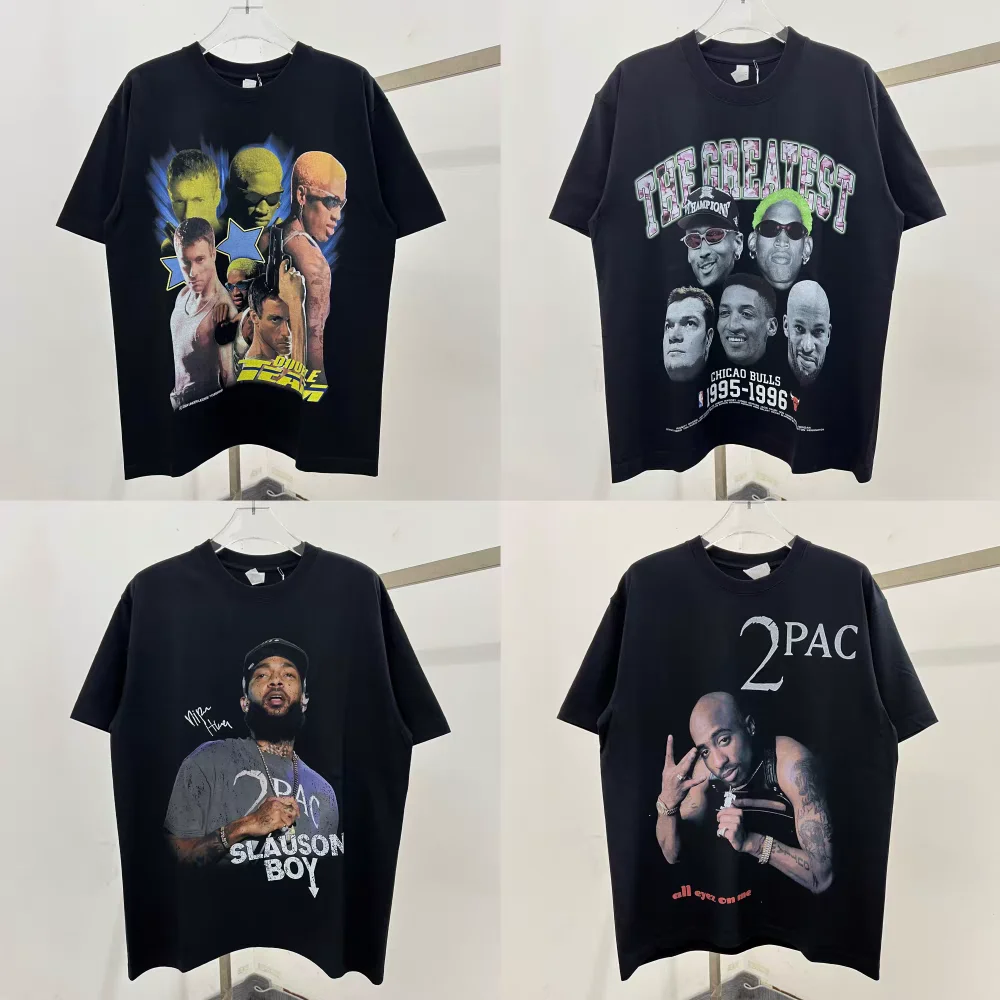 2pac Rapper Portrait Print T Shirt Men Women Digital printing breathable material 2025 Summer Style T-shirt Top Tees