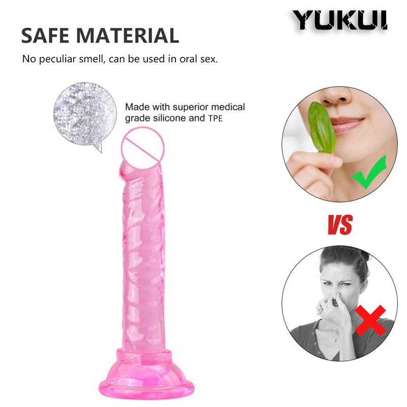 Mini Crystal Jelly Dildo Erotic Cock With Strong Suction Cup Sex Toys For Women Men Realistic Penis Dick Anal G-spot Simulation