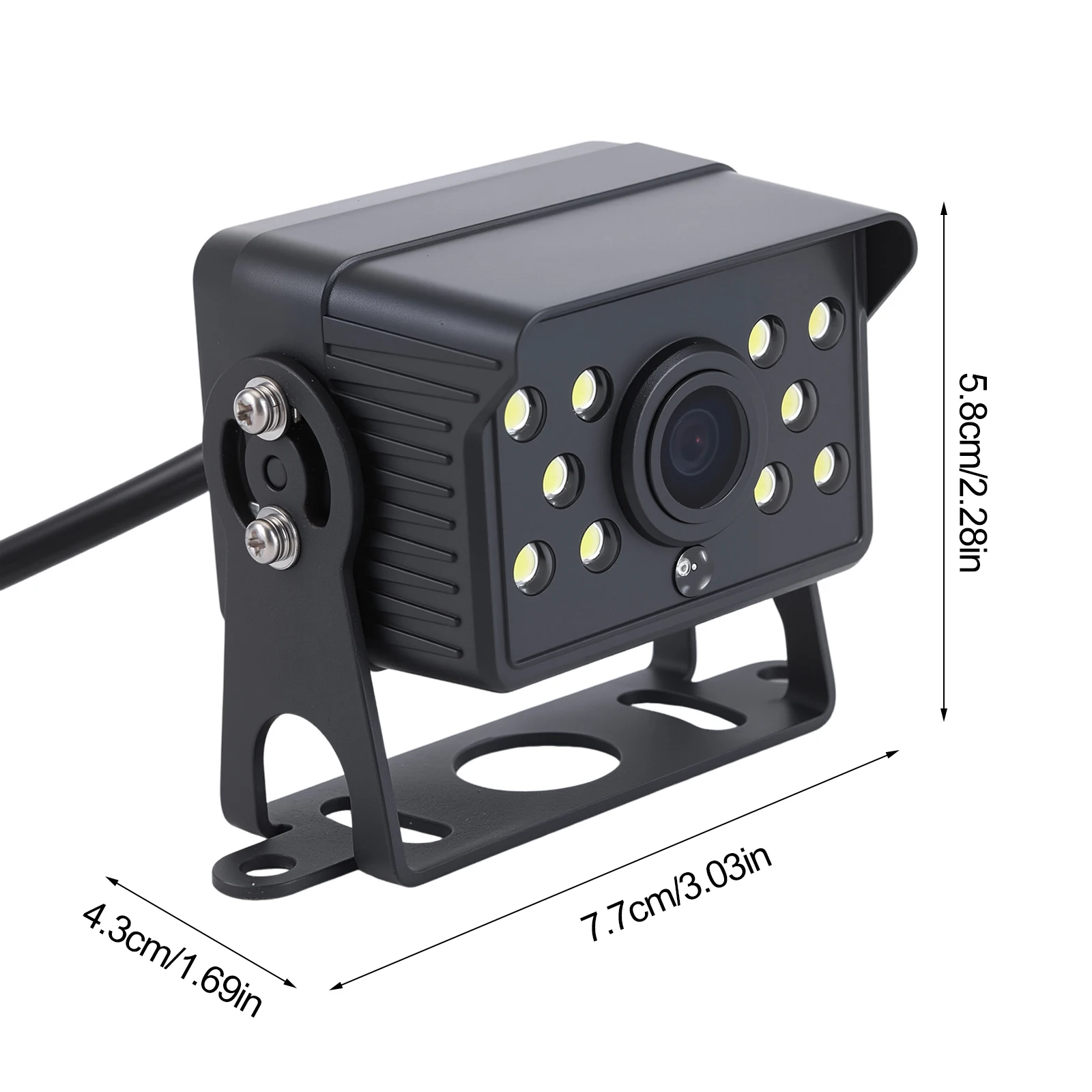 Telecamera di Retromarcia per Auto con 11 LED, Visione Notturna, Impermeabile, Sistema di Monitoraggio per Parcheggio per Camper, Autobus, Camion, Rimorchio, Roulotte
