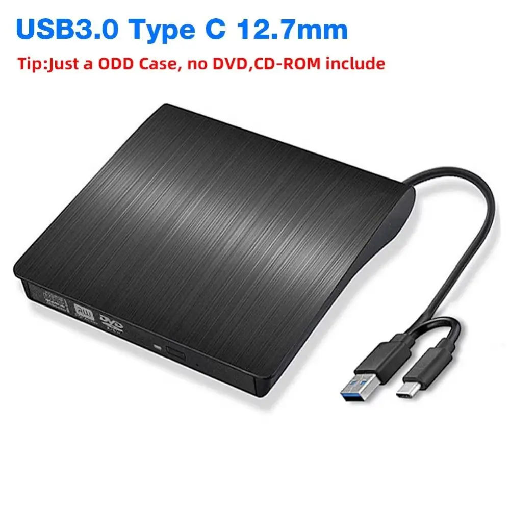 

2024 USB 3.0 Type C Optical Drive Case Dual Interface Laptop ODD Writer Drive Multi Purpose PC Optical Drives Case