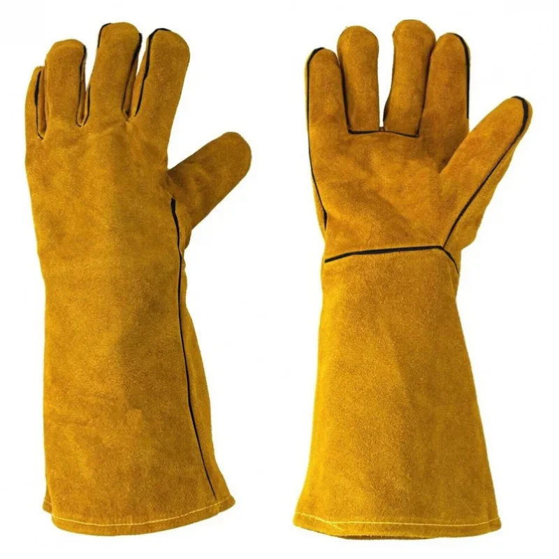 

Stock Welding Gloves Heat Cut Resistant Insulated Custom Design Welding Leather Gloves Safety Work Labor Glove