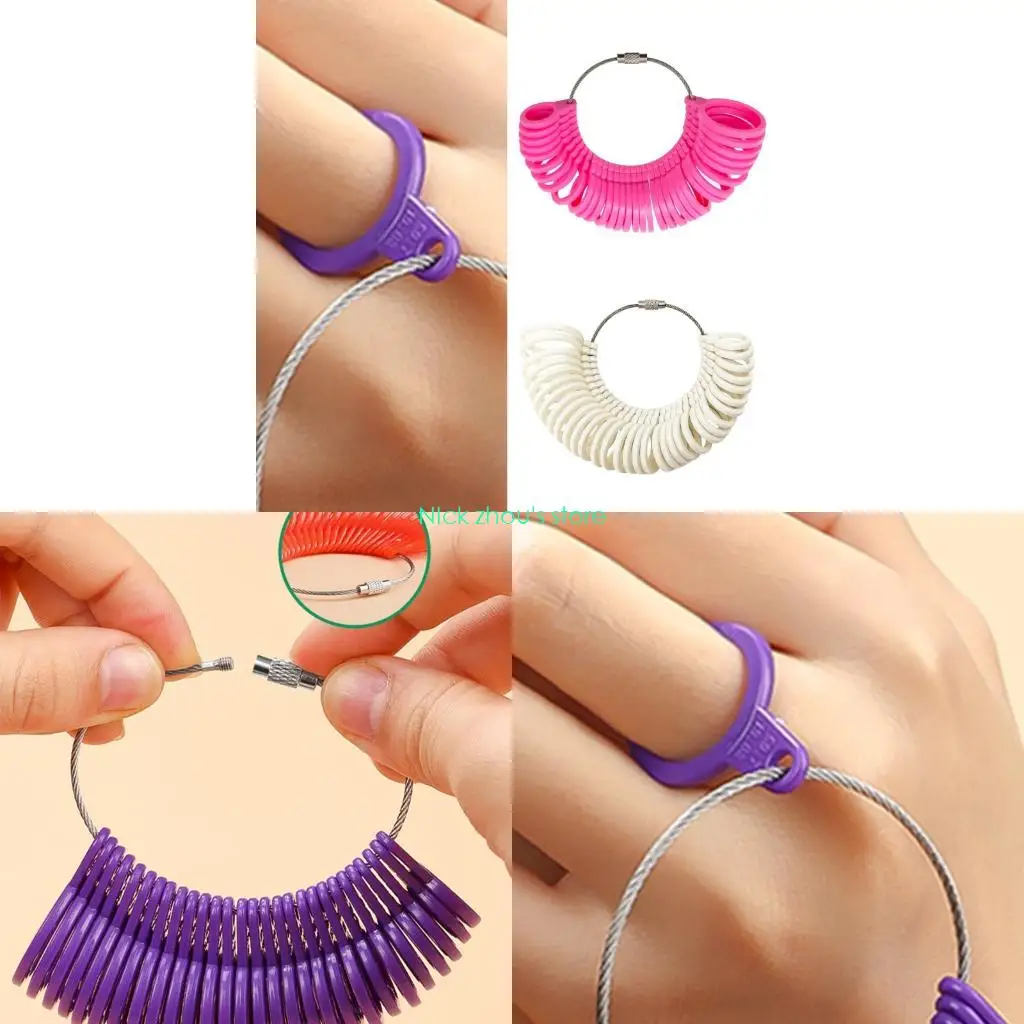 

E15E Retro Finger Measurement Gauge Plastic 5 Color Option Portable Jewelry Accessory