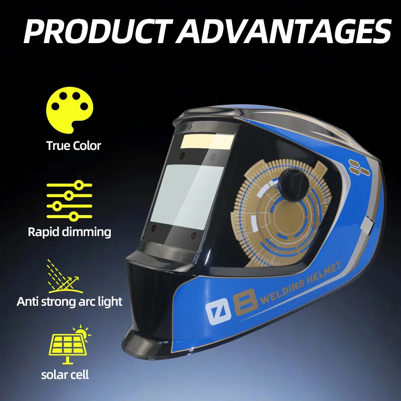 

Helm Las Otomatis Gelap Tenaga Surya DIN9-DIN13 4 Arc Sensor Warna Asli untuk Semua Jenis Las