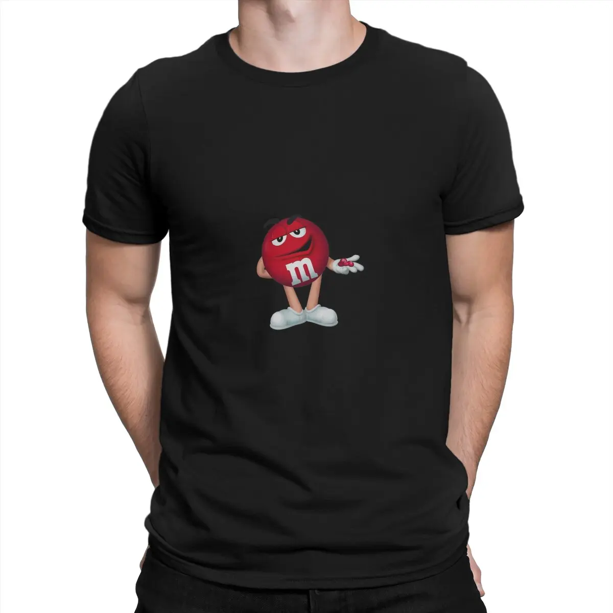 Anthropomorphic Red Candy Humanoid T-Shirt for Men M Chocolate Funny Tee Shirt Crewneck Short Sleeve T Shirt Gift Idea Tops