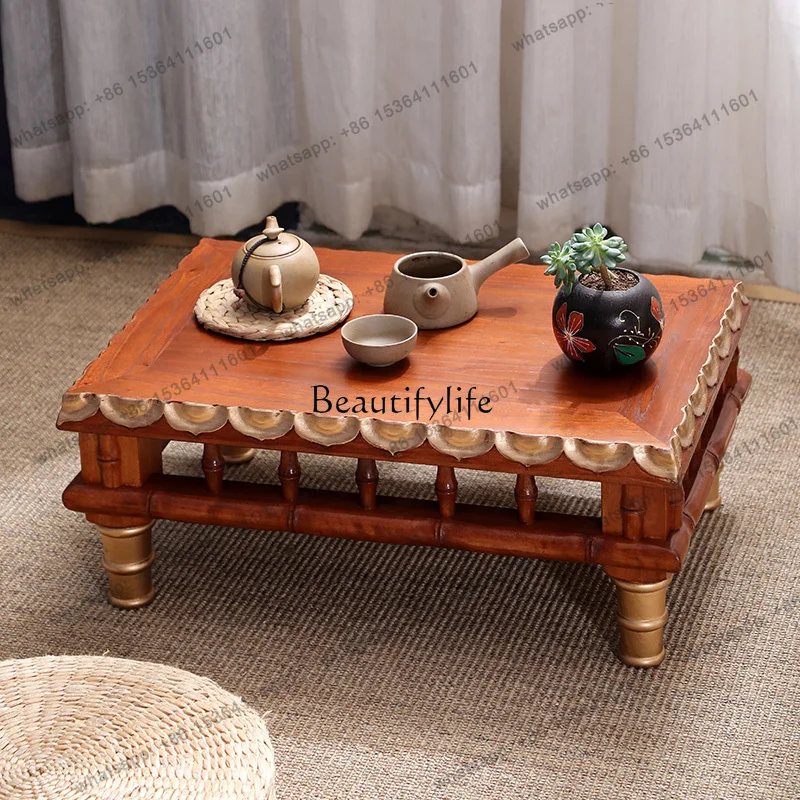 Customizable Thai Household Solid Wood Kang Low Table Bay Window Small Coffee Table Tatami Table