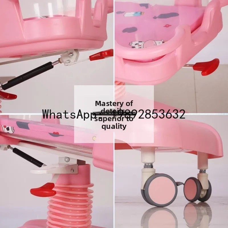 عربة أطفال قابلة للإمالة والرفع والمتحركة مع تغذية مضادة للاختناق وسرير أطفال بعجلات صامتة #3