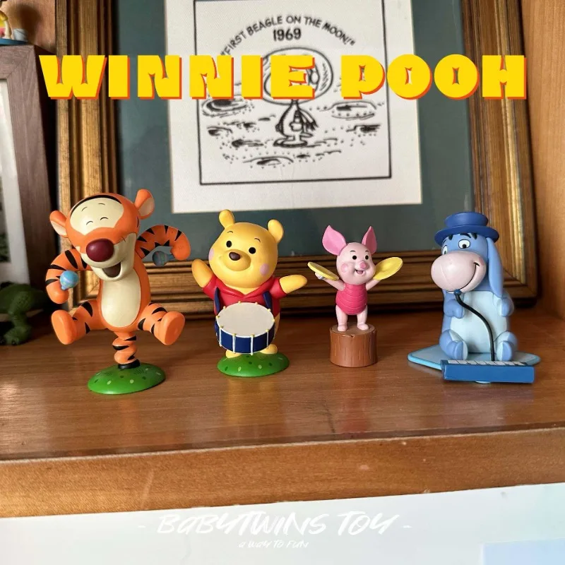 

Disney Winnie The Pooh Band Cartoon Figure Piglet Eeyore Tigger Pooh Bear Figure Model Doll Toys Collect Ornaments Kids Gifts