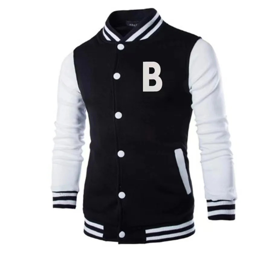 New letter printed polyester top fashionable single breasted casual baseball jacket loose cardigan couple jacket