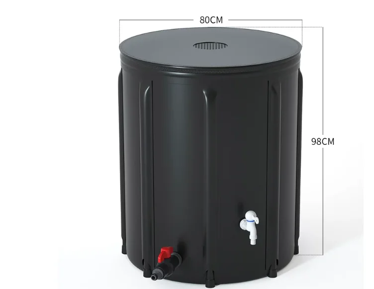 53 Gallon Foldable Portable Rainwater Bucket 1000D PVC Garden Rainwater Harvesting System Irrigation and Hydroponics
