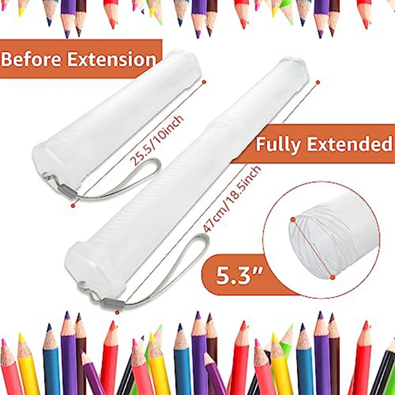 Extensível Plastic Paint Brush Case, Clear Long Paint Brush Holder, Lápis Container, Tubo De Armazenamento, 4 Pcs