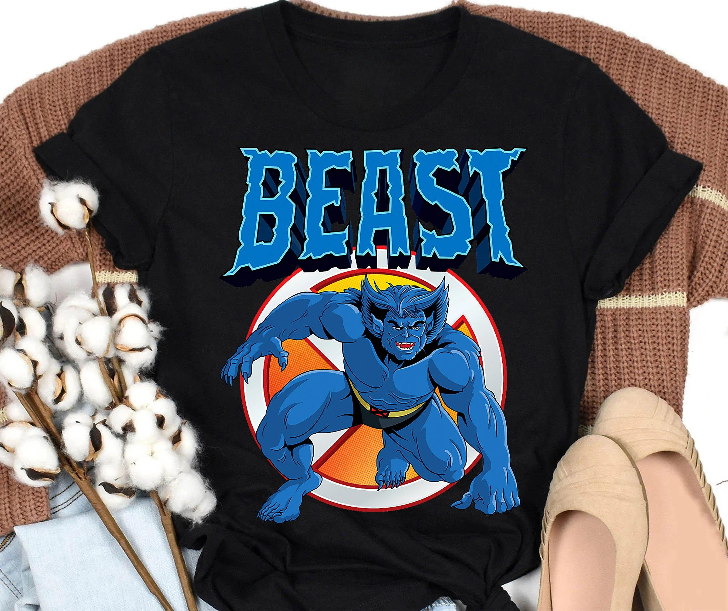Marvel X-Men Beast Camiseta retro de los años 90 Camiseta de los años 90 Beast Storm Professor X Marvel Comics Camiseta Viaje de vacaciones Regalo familiar de Disneyland