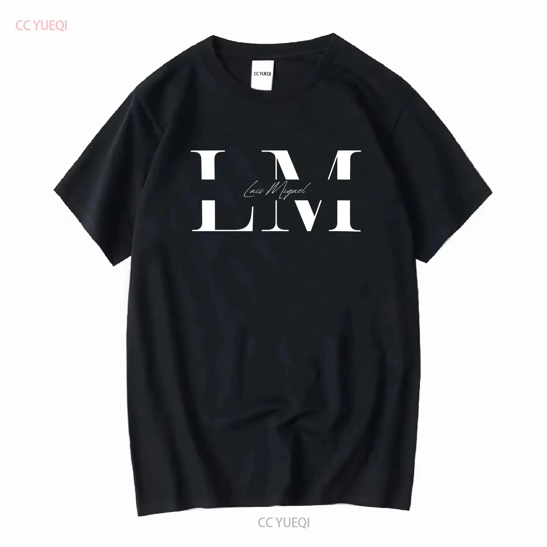 LM Luis Miguel Camiseta de algodón pesado para mujer de manga larga o corta vintage Lavado Ropa de diseñador cómoda Unisex Casual