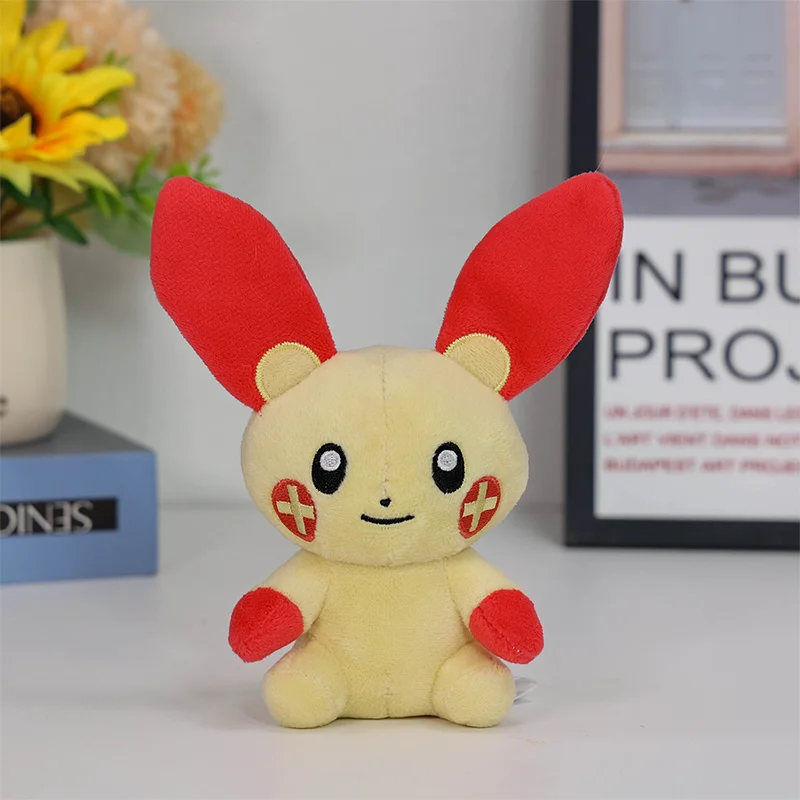takara-tomy-plusle-coelho-6-polegadas-brinquedo-de-pelucia-macio-pokemon-jogo-switch-scarlet-violet-boneco-de-pelucia-anime-desenho-animado-animal-de-estimacao-teddy