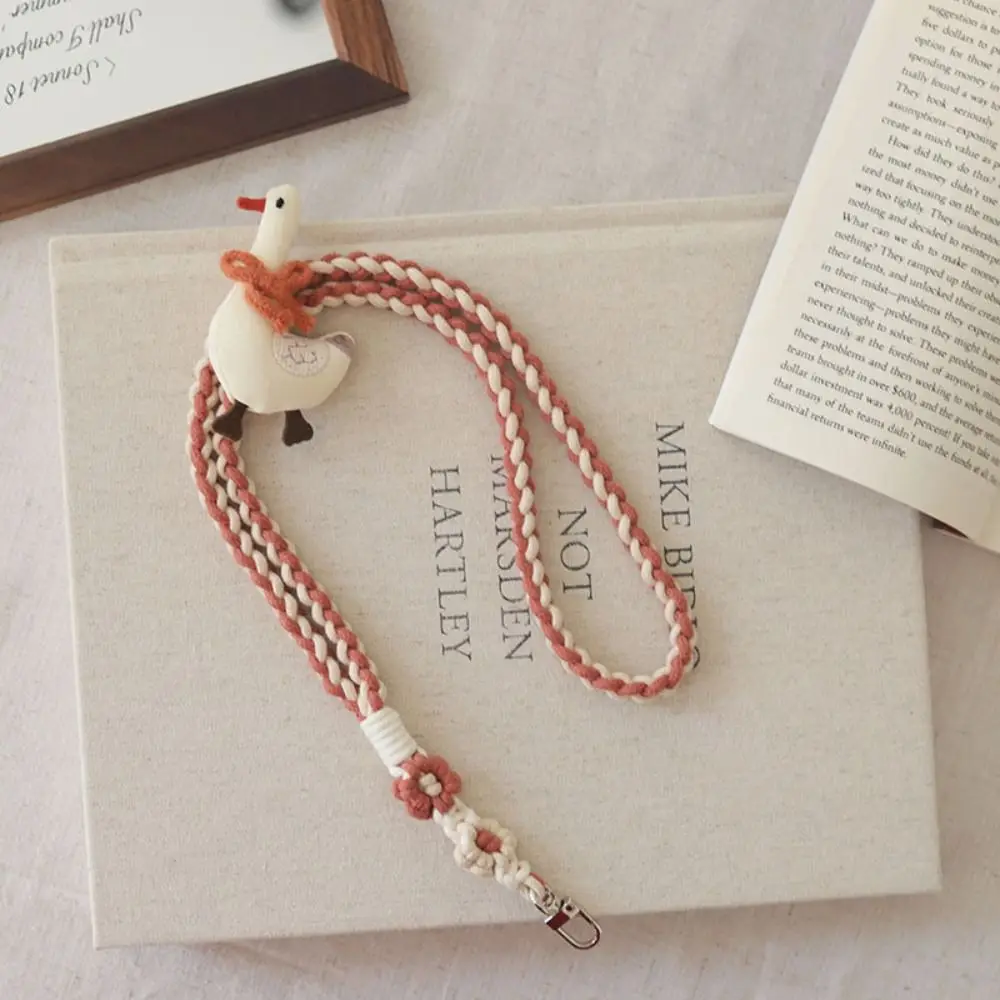

Sweet Handmade Wrist Strap Cartoon Brooch Anti-Lost Crochet Weave Lanyard Exquisite Trinket Weave Chain Bag Braided Rope Girls