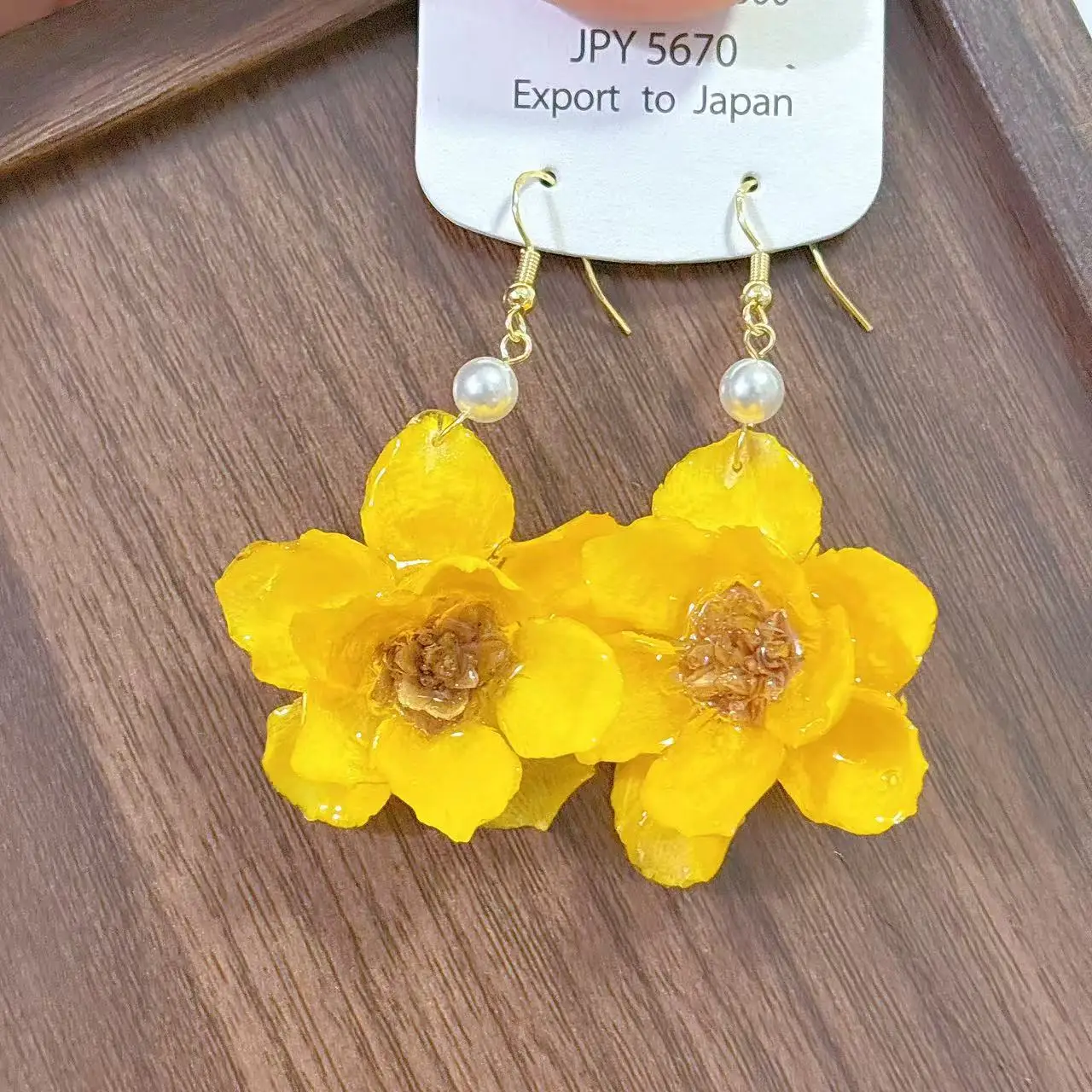 الرجعية بسيطة الأذن هوك زهرة حقيقية يقطر الغراء زهرة الأقراط