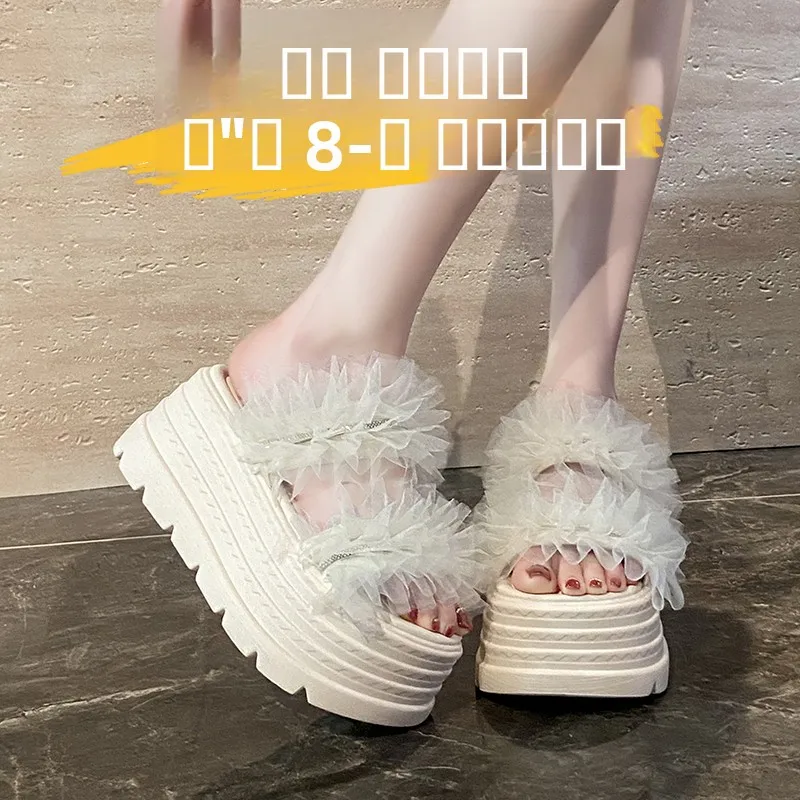 

Женские летние сандалии-шлепанцы на танкетке, повседневные, модные, в стиле Fairy Wind, с одним ремешком, увеличивающие рост, пляжные тапочки