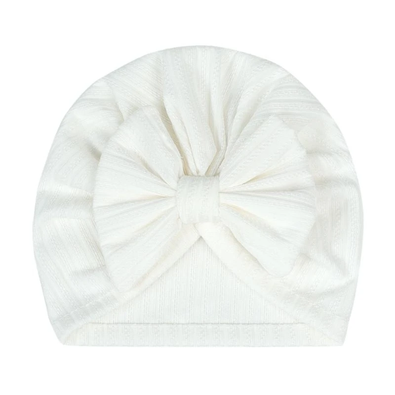 

JU64 Baby Bowknot Hat Large Turban Hat for Newborn Boys Girl Beanie Soft Breathable Headdress Universal Hospital Hat