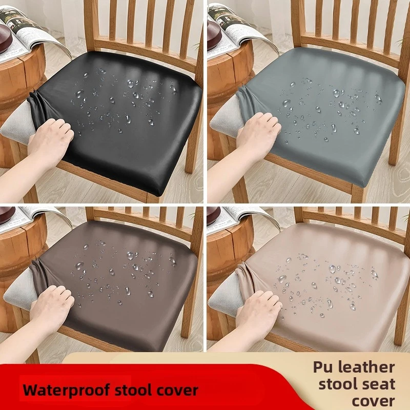 

Waterproof PU Leather Chair Cover, Stretch Dining Chair Slipcover, Waterproof Seat Cover, Anti-Scratch Washable Furniture Protec