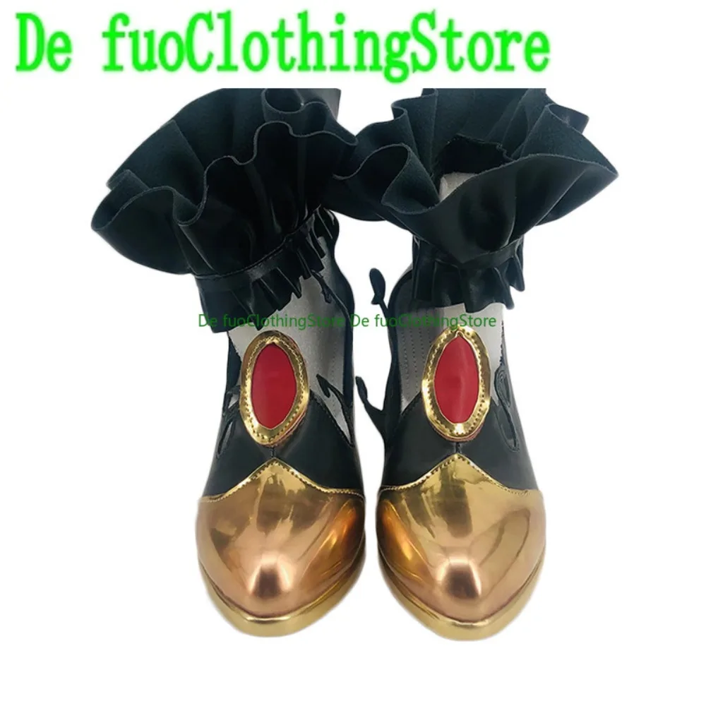 DefuoClothing 화이트 라이트 잉 코스프레 신발 애니메이션 게임 롤플레잉 할로윈 의상 소품 신발 부츠