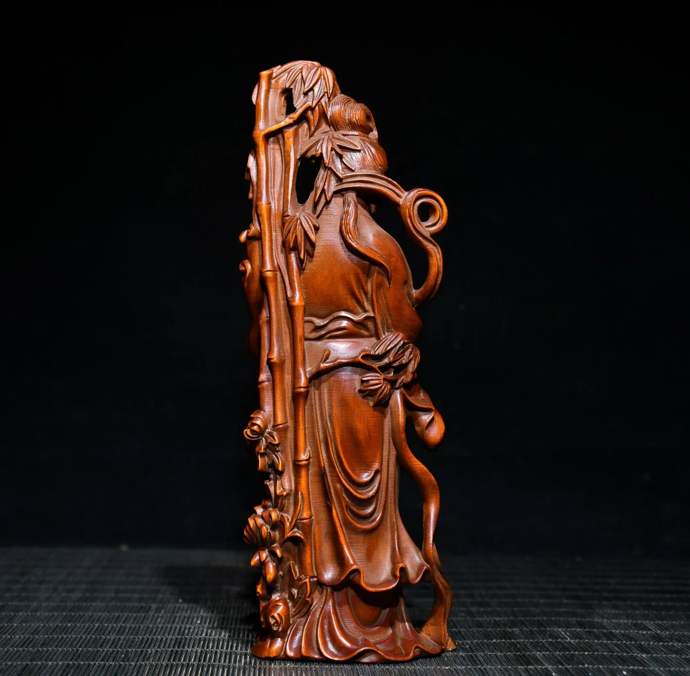 Natural Solid Wood Fairy Sculpture Oriental Classical Beauty Sculpture Handmade Art Sculpture Home Modern Living Room Table Deco