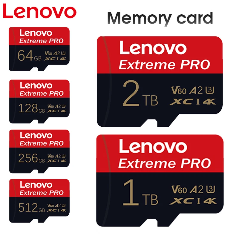 

Lenovo 2TB U3 Memory Card 1TB 512GB Micro TF SD Card 128GB 256GB 64GB A2 V30 4K Full HD TF Memory Flash Card For Phone/Computer