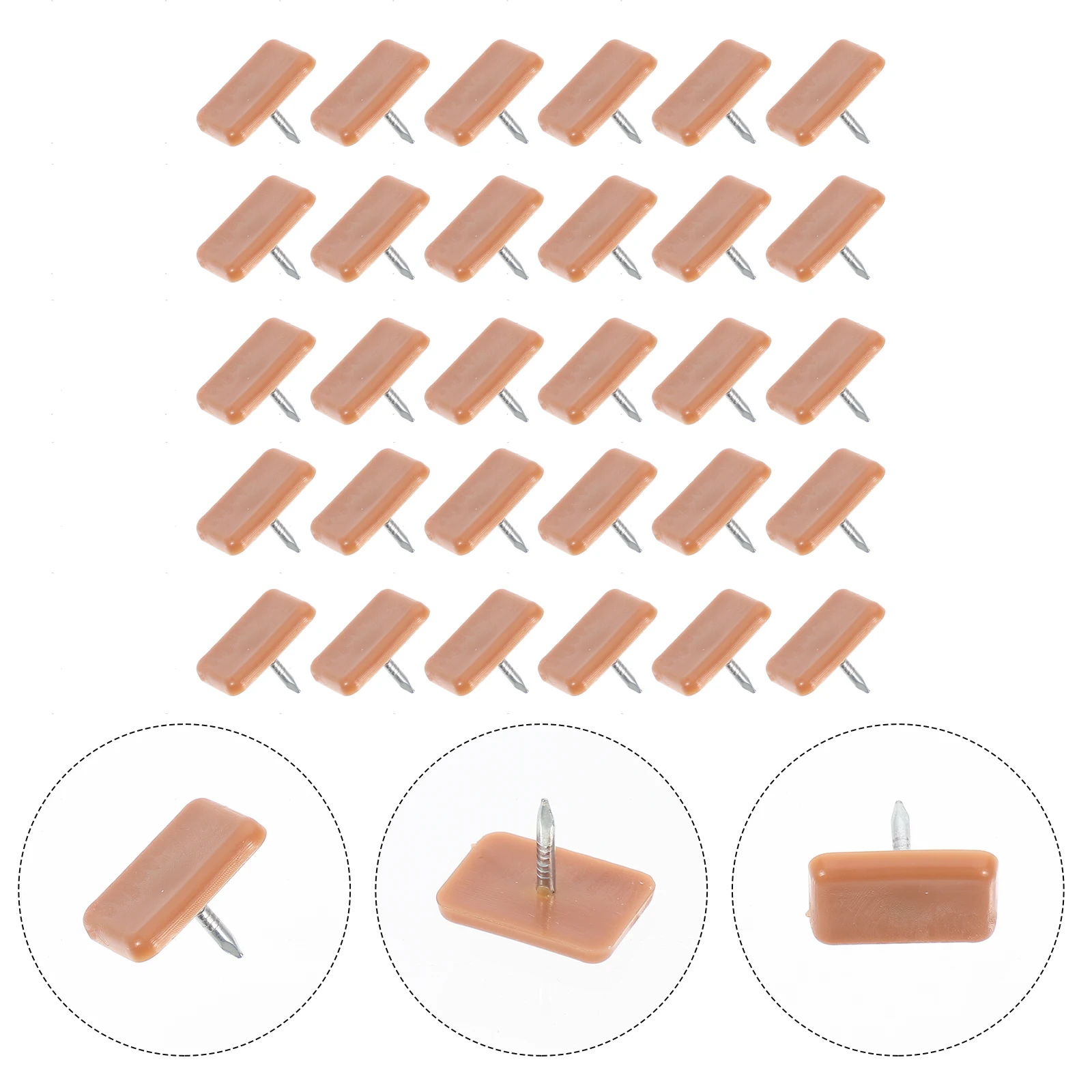 

60 Pcs Rectangular Plastic Sliding Nails Durable Furniture Small Square Home Drawer Repair Smooth Sliding Reducing Friction