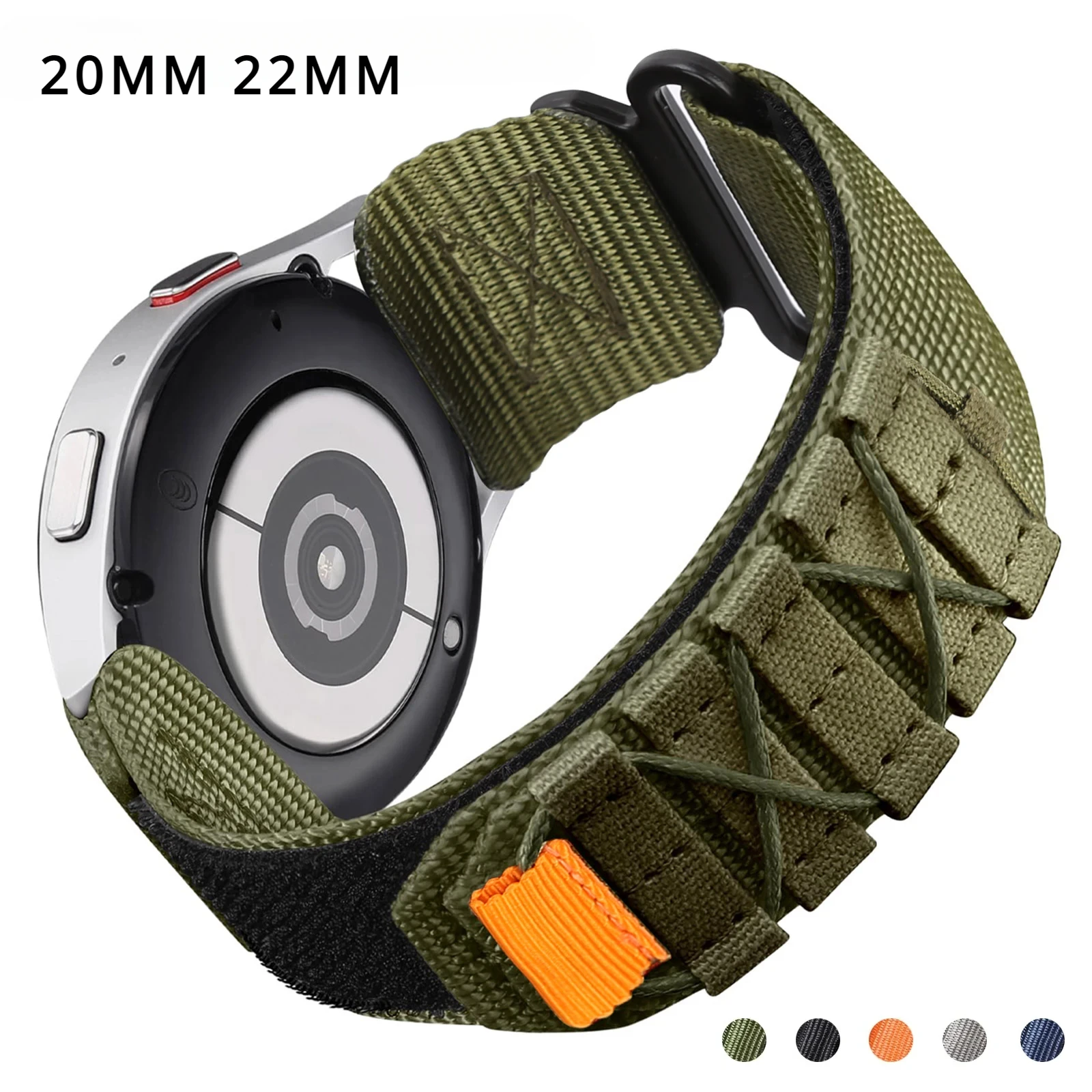 20mm 22mm Nylon Strap for Samsung Galaxy Watch 6/5/4 44mm 40mm classic 47mm Gear S3 Active 2 Sport Band for Huawei GT4 Bracelet