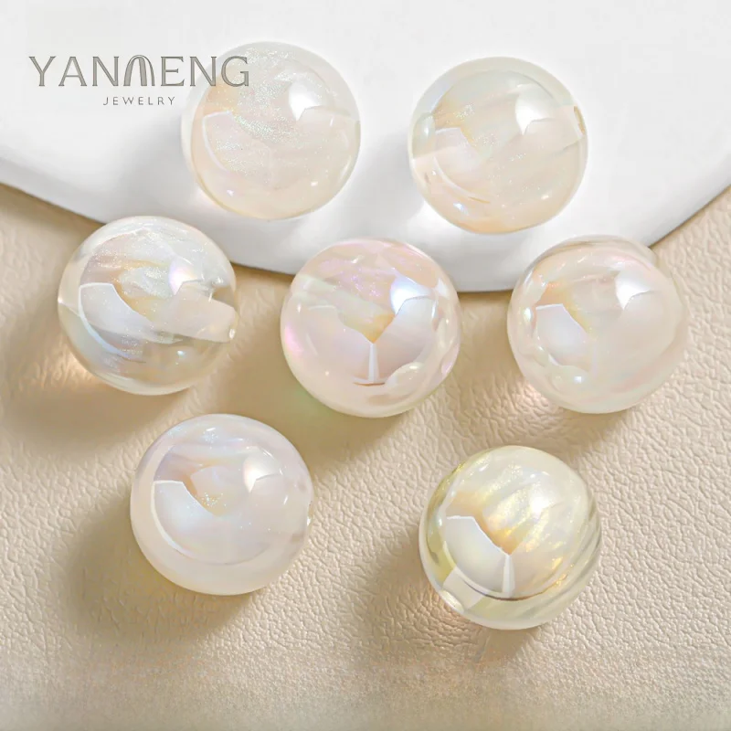 

20pcsColor Pink Fog through Hole round Beads,Mobile Phone Charm KeychaindiyMaterials and Accessories