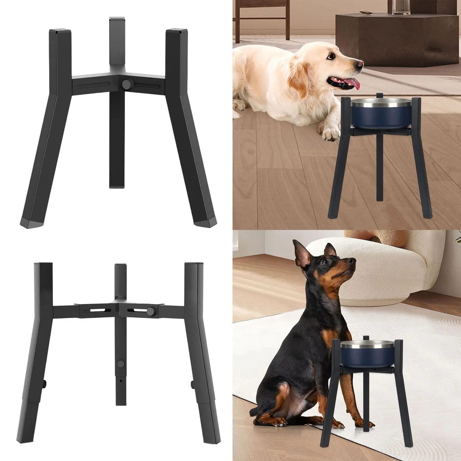 

Подставка для миски для собак, только регулируемая ширина для миски для собак для маленьких, средних и больших собак