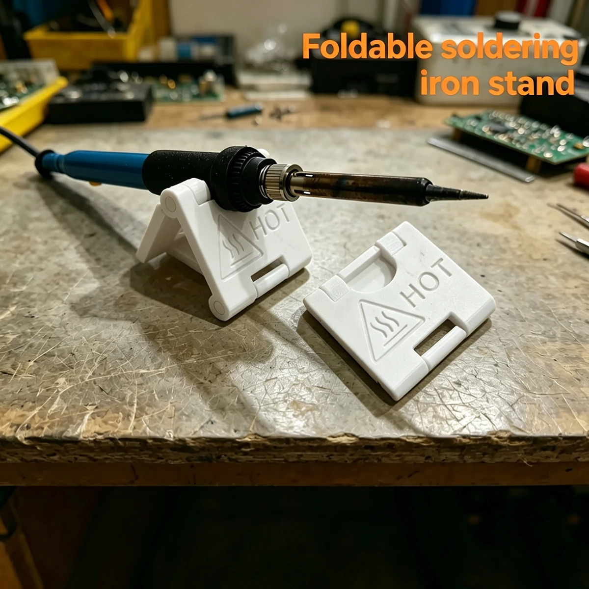 3D Printed Foldable Soldering Iron Stand, High Temperature Resistant and Anti-Scalding Soldering Iron Holder, Electronic Repair Welding Tool Accessories