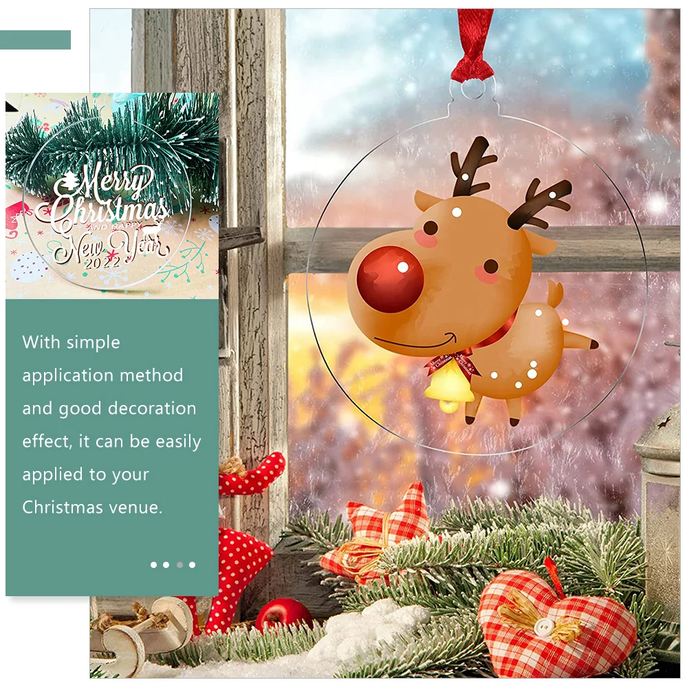 

36pcs Diy Christmas Acrylic Blank Board Heat Transfer Sign Round Transparent Plate Xmas Hanging Decorative Craftsmanship Smooth