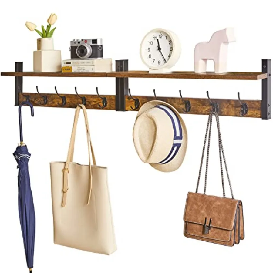 

Coat Rack Wall Mount with Shelf 2 Pack 23.6" Coat Hooks Coat Hanger Wall Mount Wall Hooks for Hanging Hat Rack for Wall Towel H