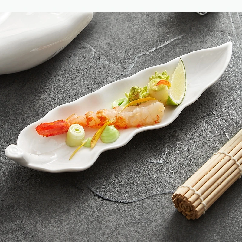 Hotel Spezielles Geschirr Weißer Keramik-Essteller Dessertteller Dim Sum Teller Sushi-Teller Obstteller Sashimi-Teller Snack-Tablett