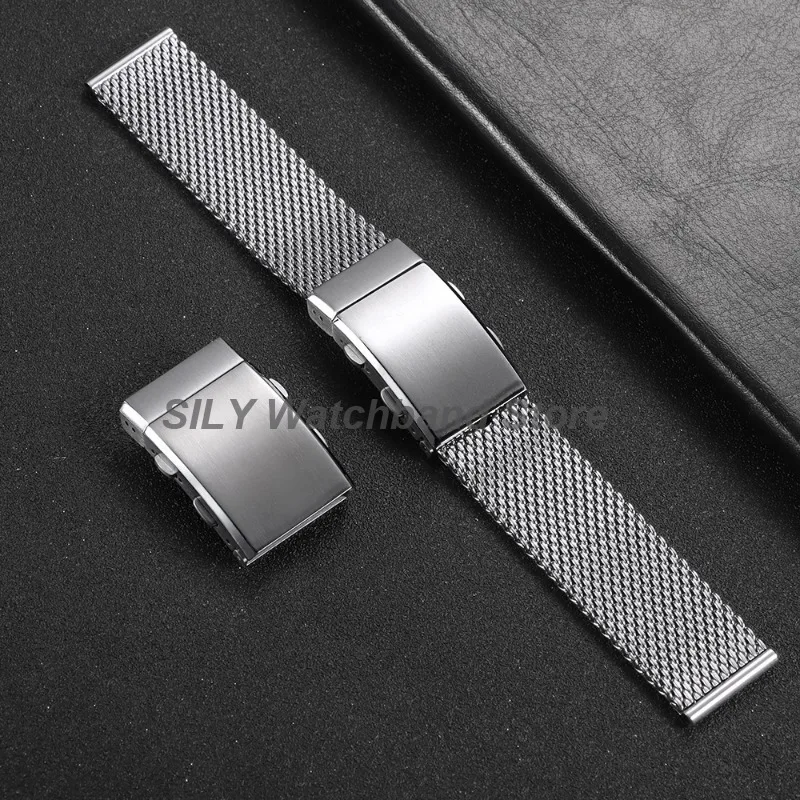 Watch Clasp Buckle 18mm 20mm22mm 316L Stainless Steel Adjustable Watch Button Brushed Extendable Metal Buckles Watch Accessories image 6