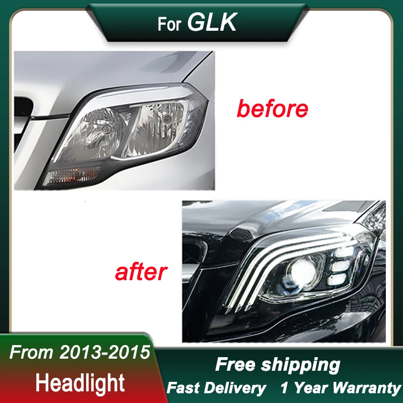 Car Led Headlights For Mercedes-Benz GLK 2013-2015 glk200 260 300 to Maybach style full LED DRL Head Lamp Front light Assembly