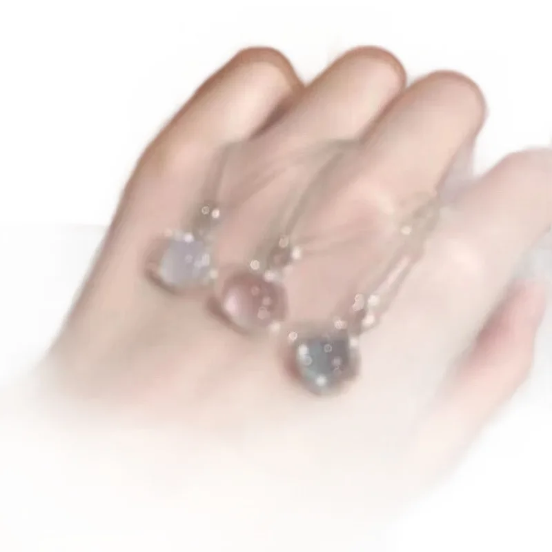 Korean Multicoloured Crystal Round Moonstone Pendant Necklace Charm Chain Neck Women Sweet Wedding Aesthetic Fashion Jewelry