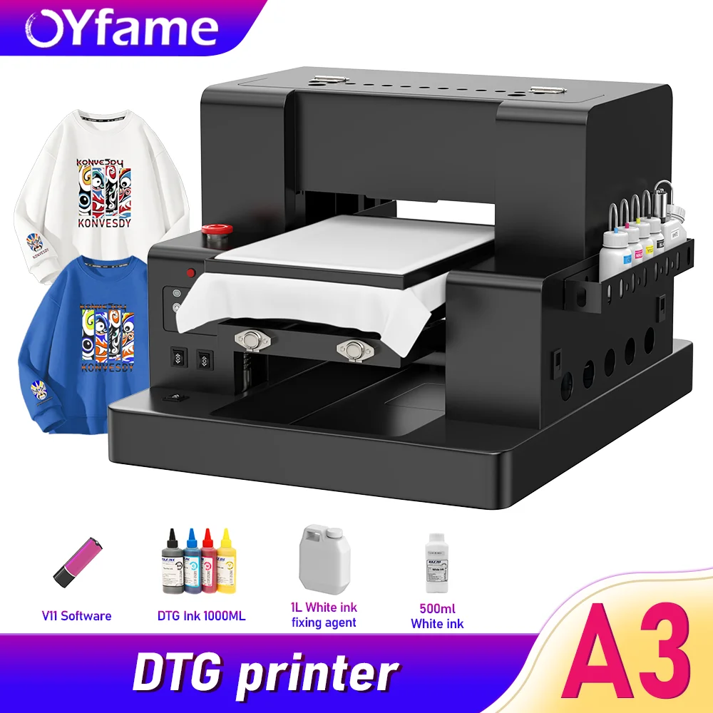 

OYfame A4 A3 DTG Printer A4 Flatbed Printer With L805 Printer head Directly To Garment t shirt printing machine for fabric print
