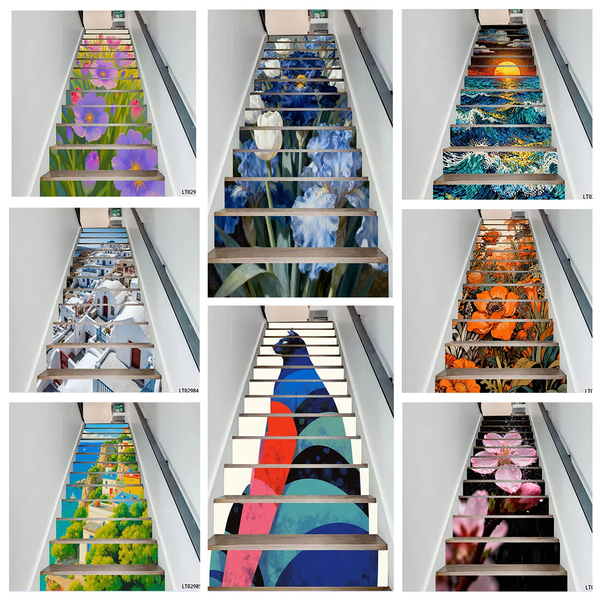 

13 шт. наклейки на лестницу самоклеящаяся наклейка на лестницу для покрытия лестницы ПВХ ремонт дома декор лестницы протекторы