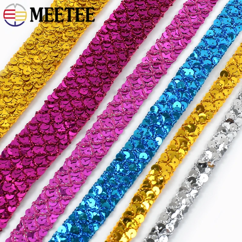 5/10M 20mm Sequin Lace Trim Braided Band Decoration  Ribbons Cosplay Stage Costumes DIY Hat Luggage Sewing Accessories